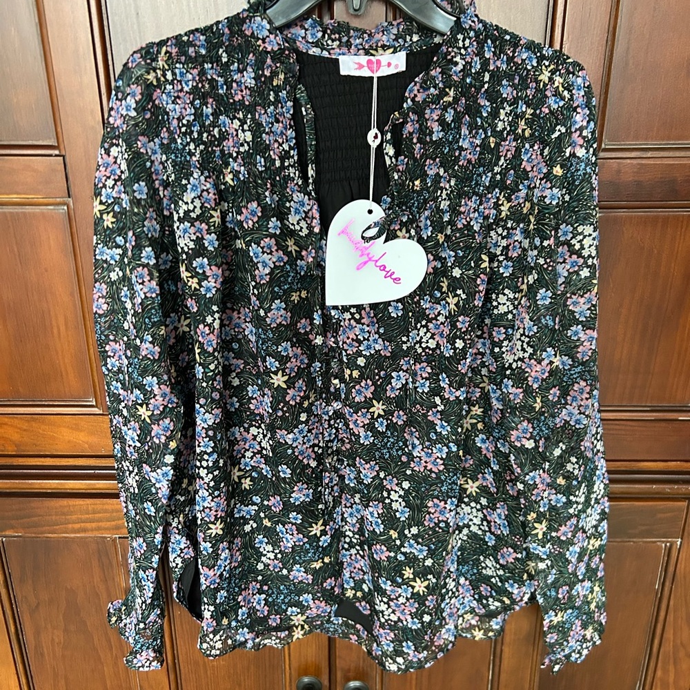 Buddy Love Black Floral Blouse